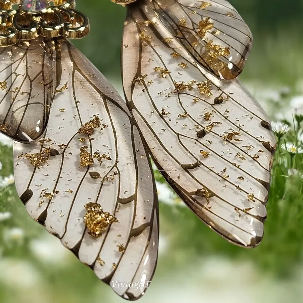 Fairy Butterfly Wings Handmade Earrings Fantasy Nature Magical Insect Witch Bug